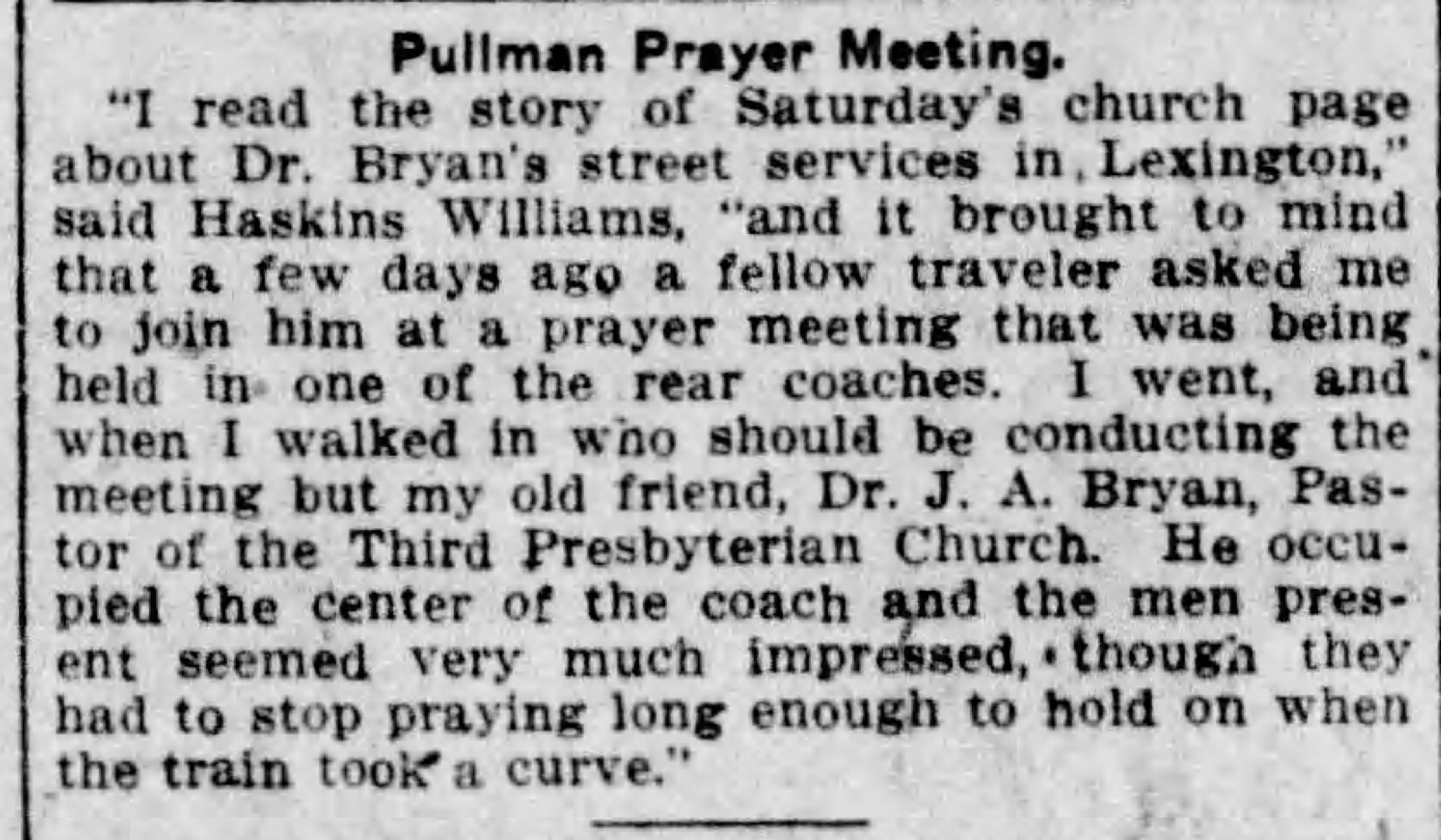 Pullman Prayer Meeting